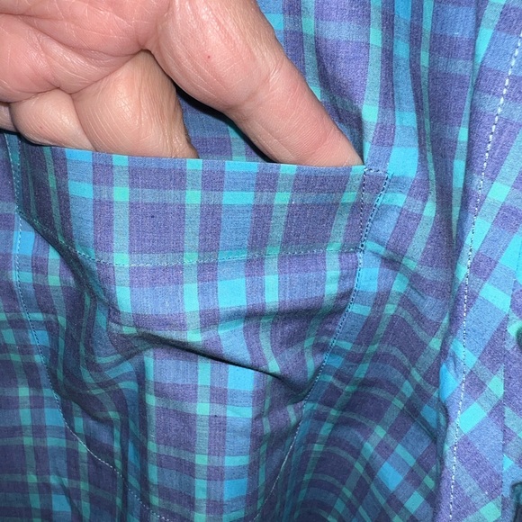 NWT DANIEL CREMIEUX Checkered Plaid Short Sleeve Button Down Shirt - Picture 3 of 10